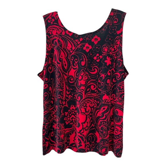 VTG Y2K Additions by Chico’s Tank Top Women’s Size 3 (XL / 16-18) Red Black Flor - Picture 4 of 4